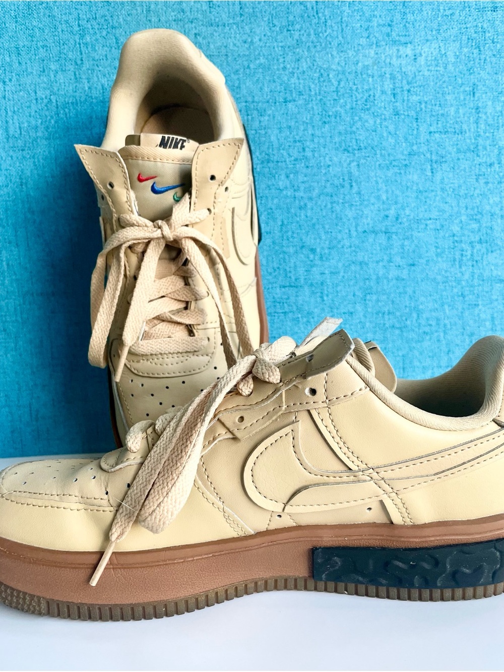 Nike Air Force 1 Low Fontanka Sneaker Women Size 7 Sesame/Black